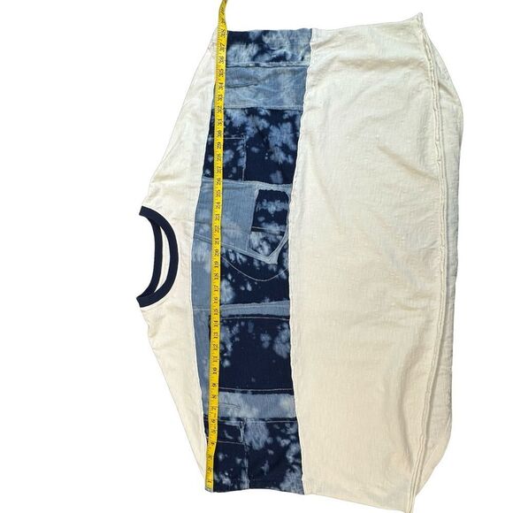 WE THE FREE Free People Patched Up White & Blue T Shirt Size Medium - Picture 9 of 13